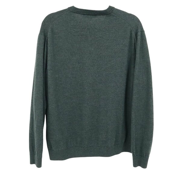 Hart Schaffner Marx Merino Wool Sweater Men XL Green Quiet Luxury Classic Preppy - Picture 4 of 16